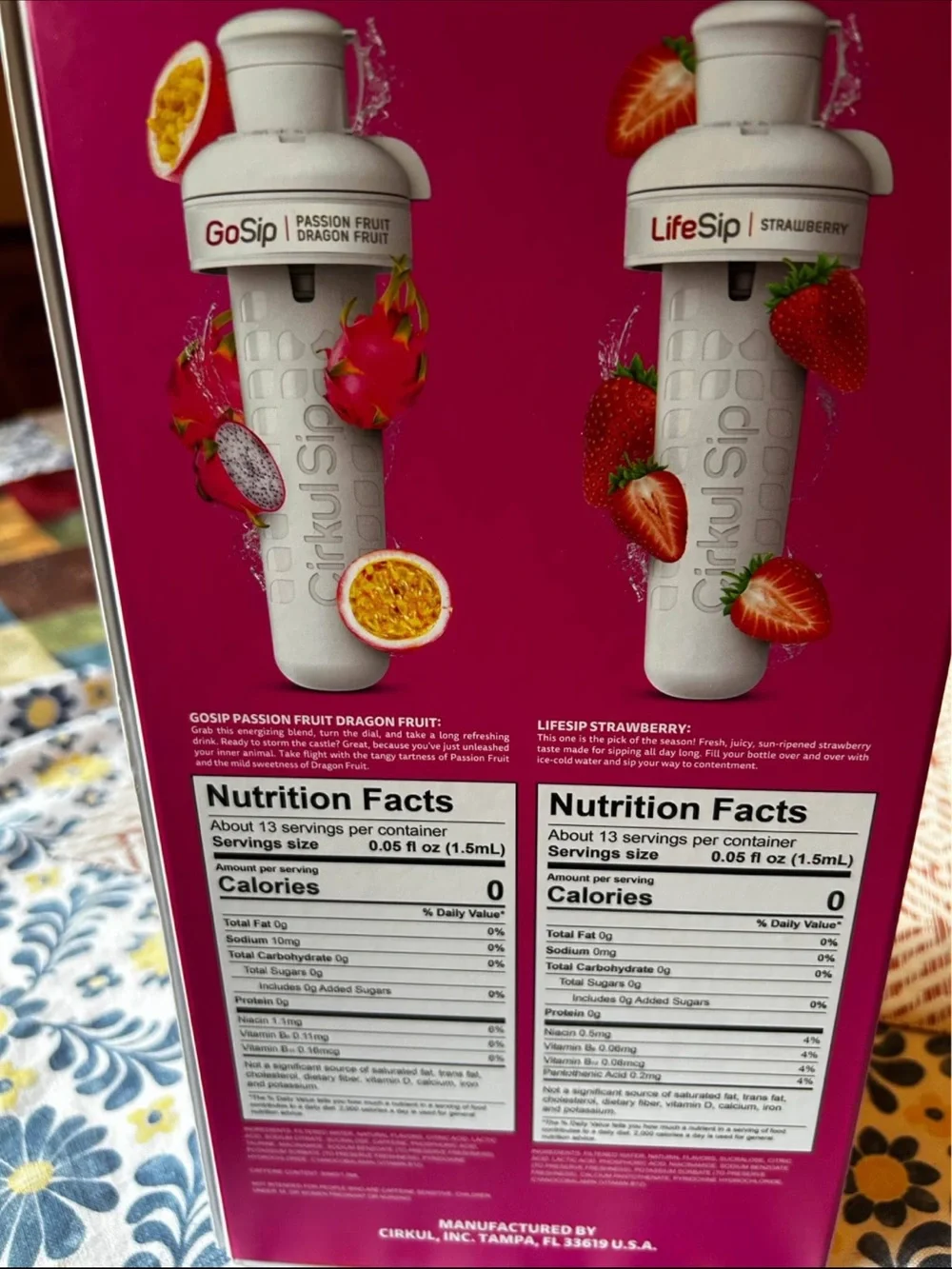 Cirkul 32oz Pink Stainless Steel Water Bottle Starter Kit + 2 Sip Cartridges